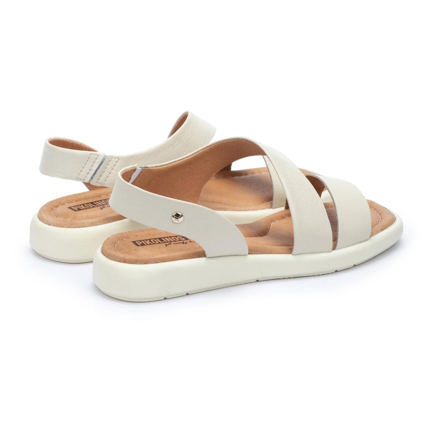 Women's Pikolinos CALELLA Flat Sandals White | NZ U8371Q5